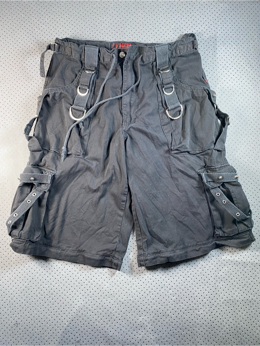 Vintage Y2k Tripp Nyc Raver Baggy Metal Goth Grunge Black Denim Pants Sz Large